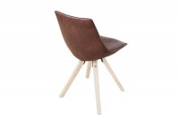 Lot de 4 chaises scandinave en microfibre brun et bois massif