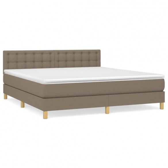 Cadre de lit avec matelas Taupe 180x200 cm Tissu