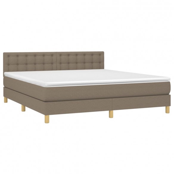 Cadre de lit avec matelas Taupe 180x200 cm Tissu