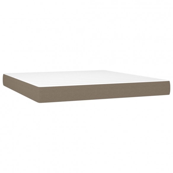 Cadre de lit avec matelas Taupe 180x200 cm Tissu