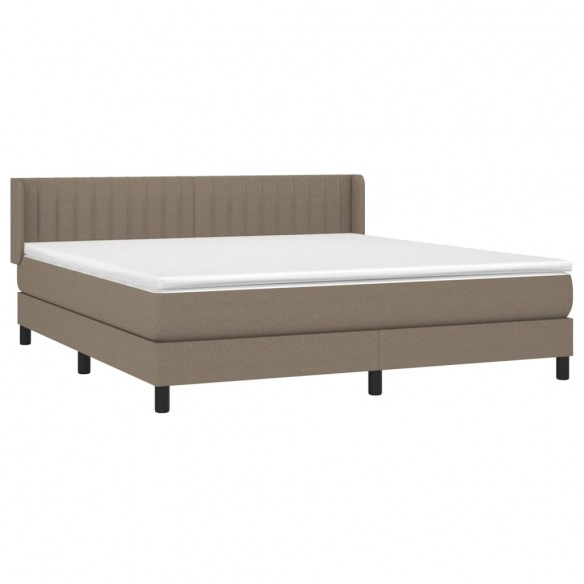 Cadre de lit avec matelas Taupe 180x200 cm Tissu