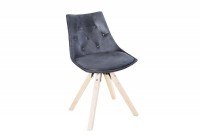Lot de 4 chaises scandinave en microfibre gris et bois massif