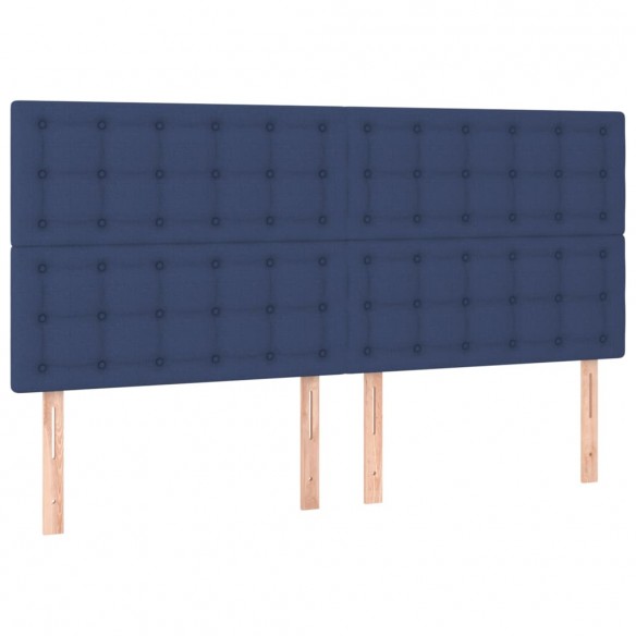 Cadre de lit et matelas et LED Bleu 180x200 cm Tissu