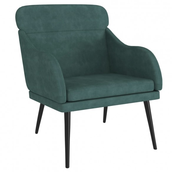 Fauteuil Vert foncé 63x76x80 cm Velours