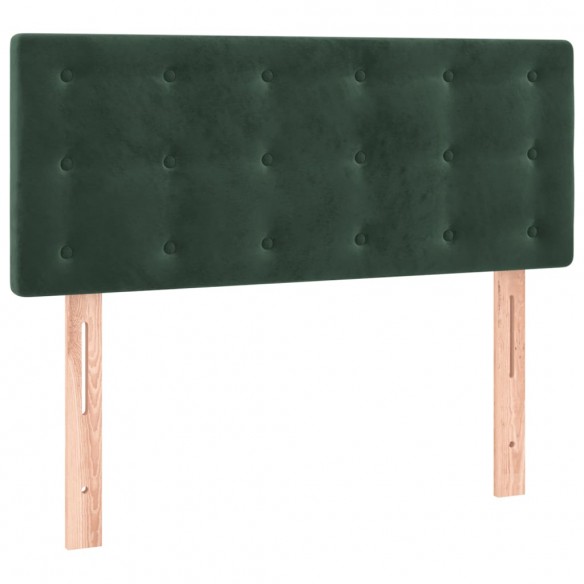 Cadre de lit avec matelas Vert foncé 90x200 cm