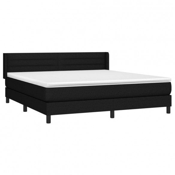 Cadre de lit avec matelas Noir 180x200 cm Tissu