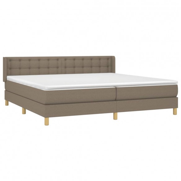 Cadre de lit avec matelas Taupe 160x200 cm Tissu