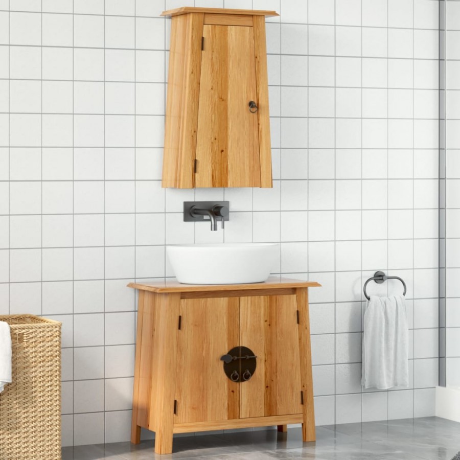 Ensemble de meubles de salle de bain 2 pcs bois de pin massif