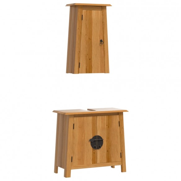 Ensemble de meubles de salle de bain 2 pcs bois de pin massif