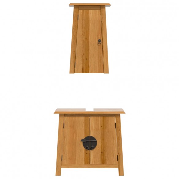 Ensemble de meubles de salle de bain 2 pcs bois de pin massif