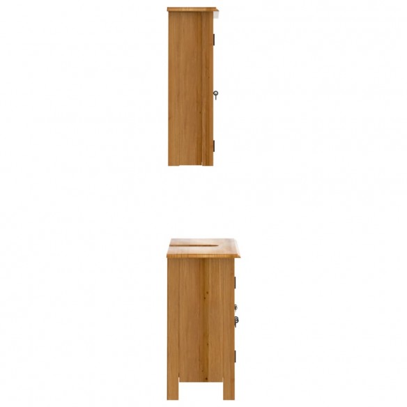 Ensemble de meubles de salle de bain 2 pcs bois de pin massif