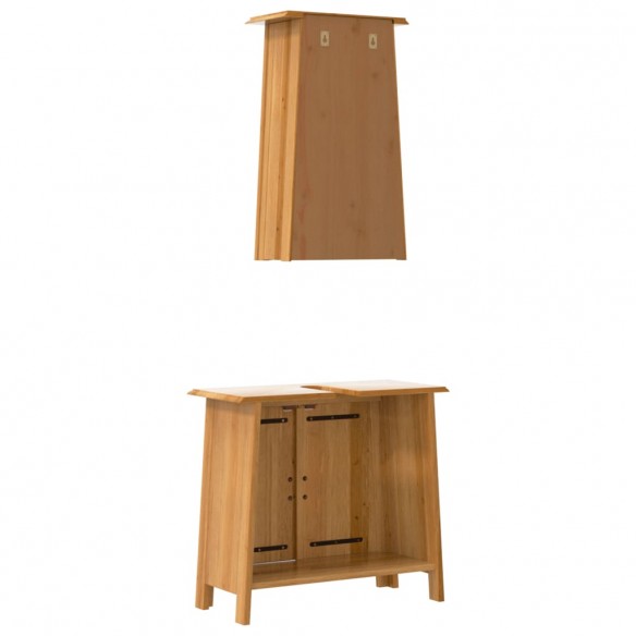 Ensemble de meubles de salle de bain 2 pcs bois de pin massif