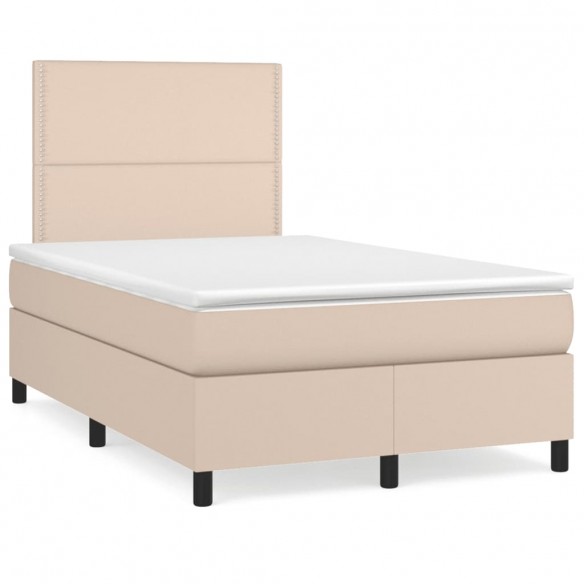 Cadre de lit matelas cappuccino 120x190cm similicuir