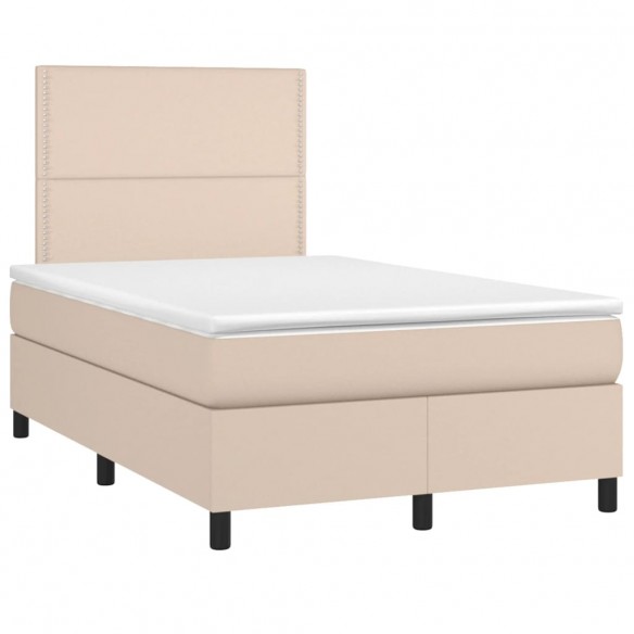 Cadre de lit matelas cappuccino 120x190cm similicuir