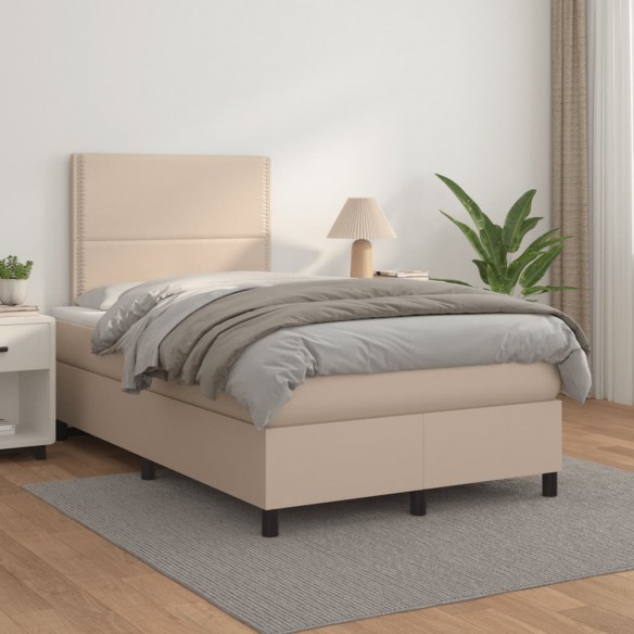 Cadre de lit matelas cappuccino 120x190cm similicuir