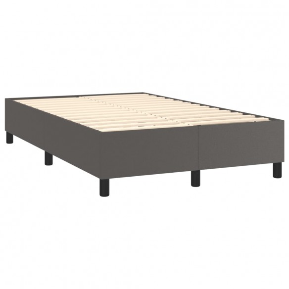 Cadre de lit avec matelas gris 120x190 cm similicuir