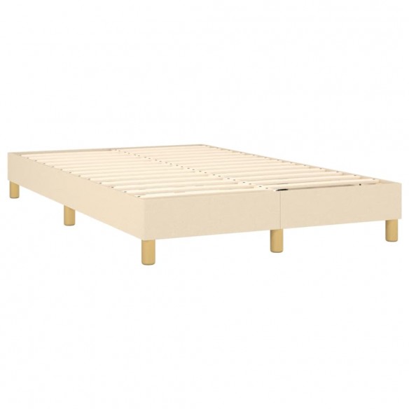 Cadre de lit matelas et LED crème 120x190 cm tissu