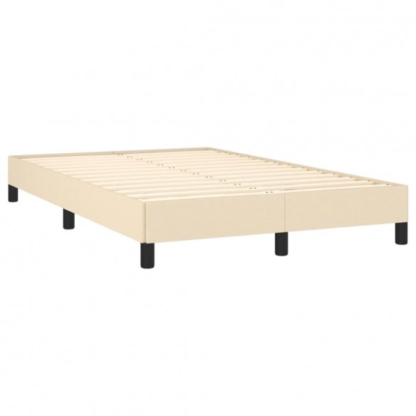 Cadre de lit avec matelas crème 120x190 cm tissu