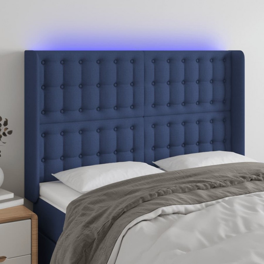 Tête de lit à LED Bleu 147x16x118/128...