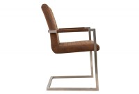 Ensemble de 4 chaises design en microfibre brun et métal