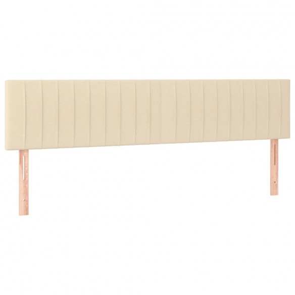 Cadre de lit avec matelas Crème 180x200 cm Tissu