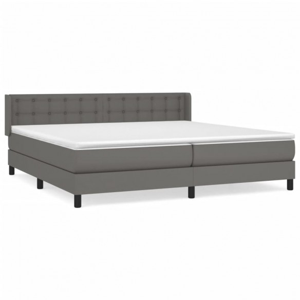 Cadre de lit avec matelas Gris 200x200 cm Similicuir