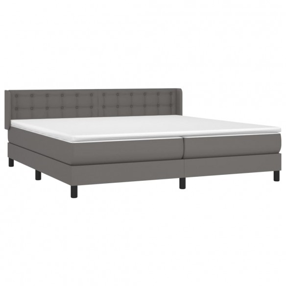 Cadre de lit avec matelas Gris 200x200 cm Similicuir