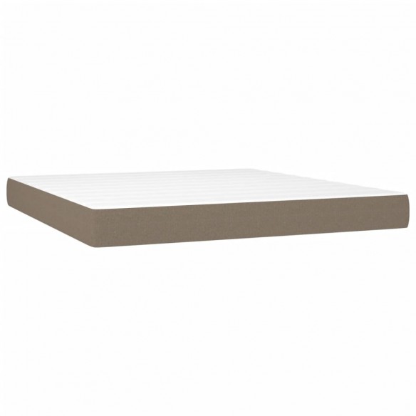 Cadre de lit avec matelas Taupe 160x200 cm Tissu