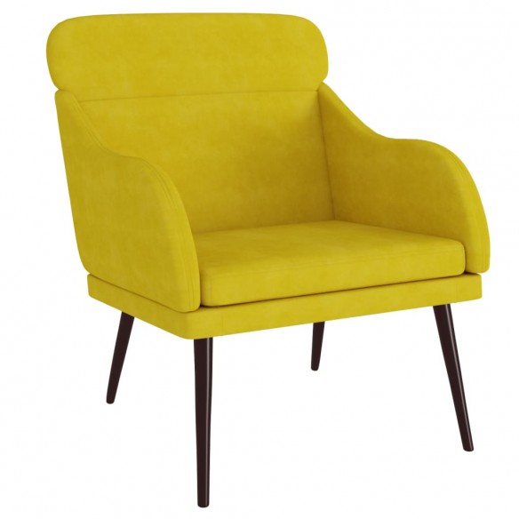 Fauteuil Jaune 63x76x80 cm Velours