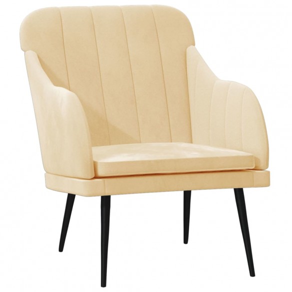 Fauteuil Crème 63x76x80 cm Velours