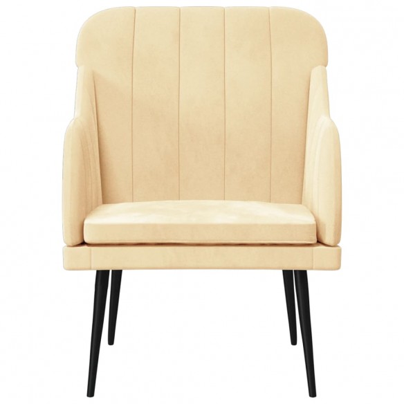 Fauteuil Crème 63x76x80 cm Velours