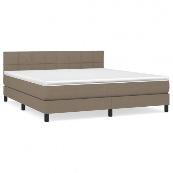 Cadre de lit avec matelas Taupe 160x200 cm Tissu