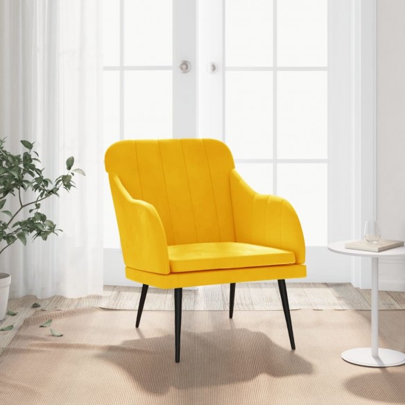 Fauteuil Jaune 63x76x80 cm Velours