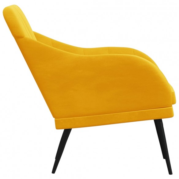 Fauteuil Jaune 63x76x80 cm Velours