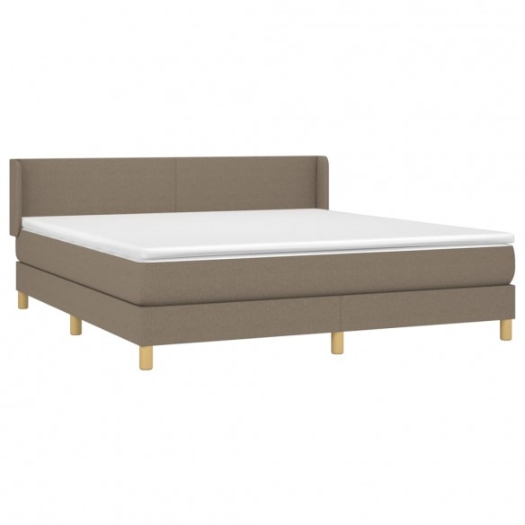 Cadre de lit avec matelas Taupe 160x200 cm Tissu