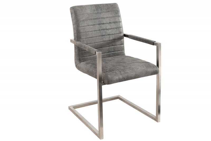 Lot 4 chaises contemporaines coloris gris antique en microfibre