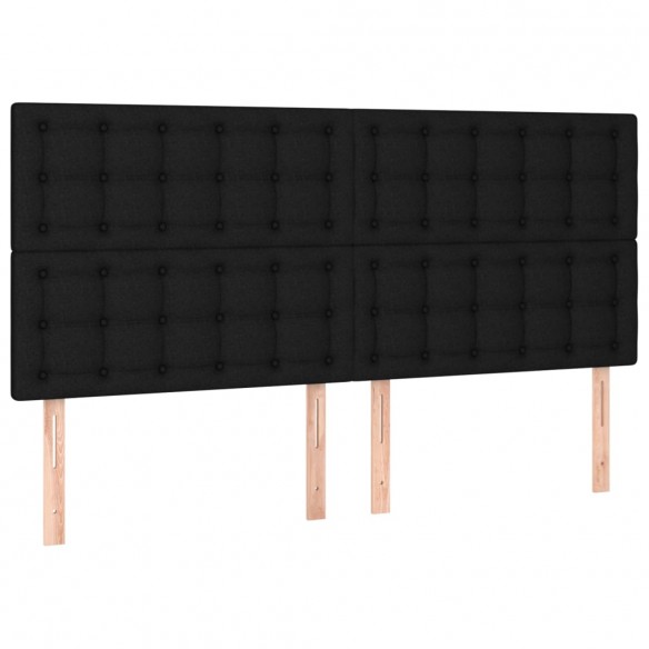 Cadre de lit et matelas et LED Noir 180x200 cm Tissu