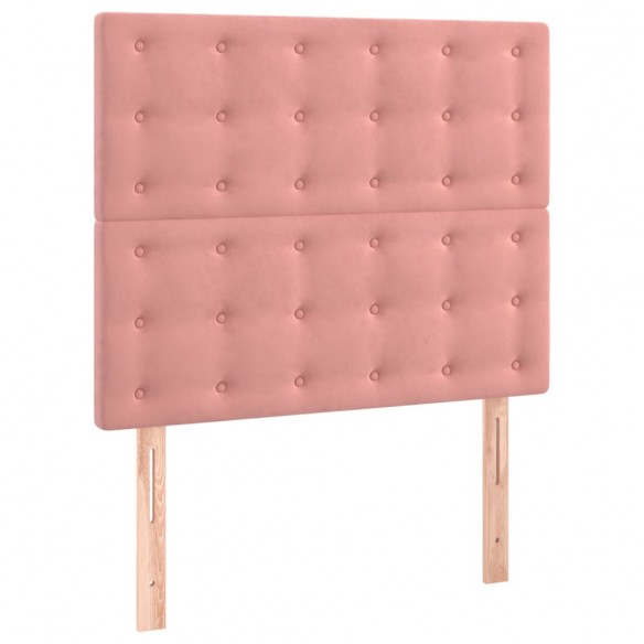 Cadre de lit avec matelas Rose 120x200 cm Velours