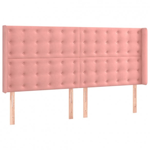 Cadre de lit matelas et LED Rose 200x200 cm Velours