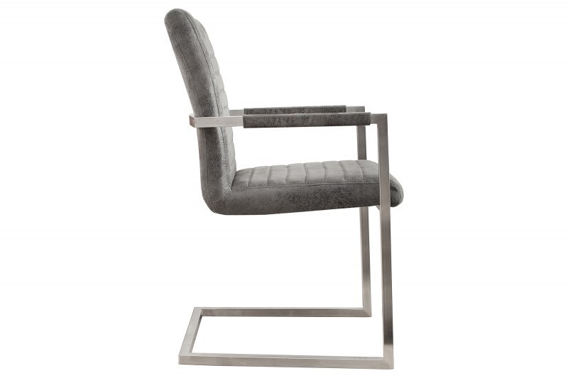 Lot 4 chaises contemporaines coloris gris antique en microfibre