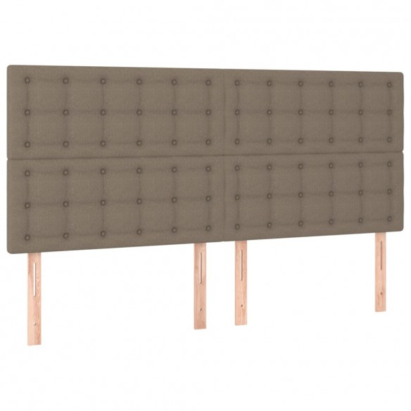 Cadre de lit et matelas et LED Taupe 180x200cm Tissu