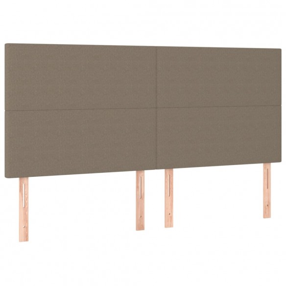 Cadre de lit et matelas et LED Taupe 180x200cm Tissu