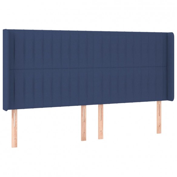 Cadre de lit matelas et LED Bleu 180x200 cm Tissu