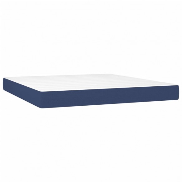 Cadre de lit matelas LED Bleu 160x200 cm Tissu