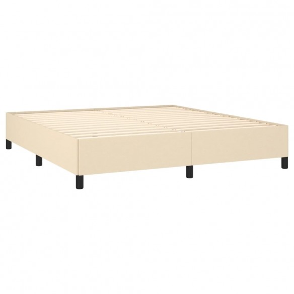 Cadre de lit avec matelas Crème 180x200 cm Tissu