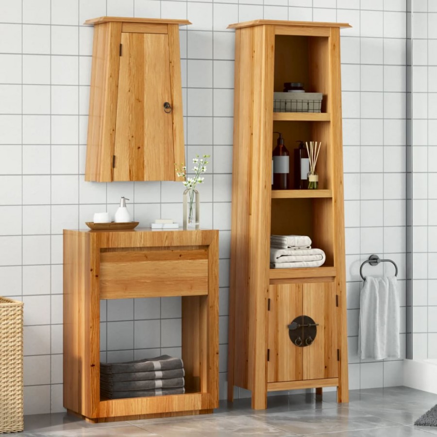 Ensemble de meubles de salle de bain 2 pcs bois de pin massif