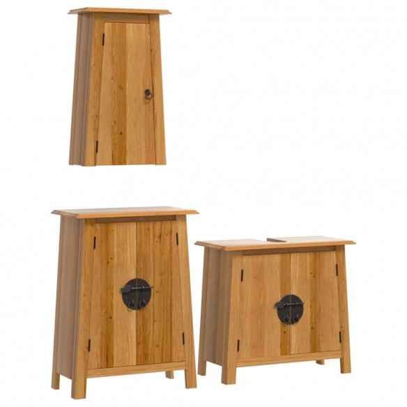 Ensemble de meubles de salle de bain 3 pcs bois de pin massif