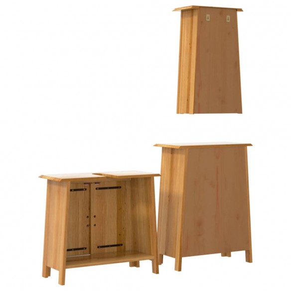 Ensemble de meubles de salle de bain 3 pcs bois de pin massif