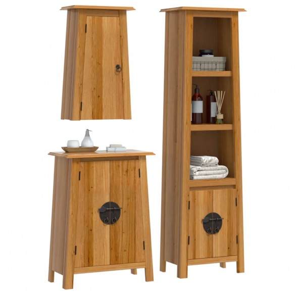 Ensemble de meubles de salle de bain 3 pcs bois de pin massif