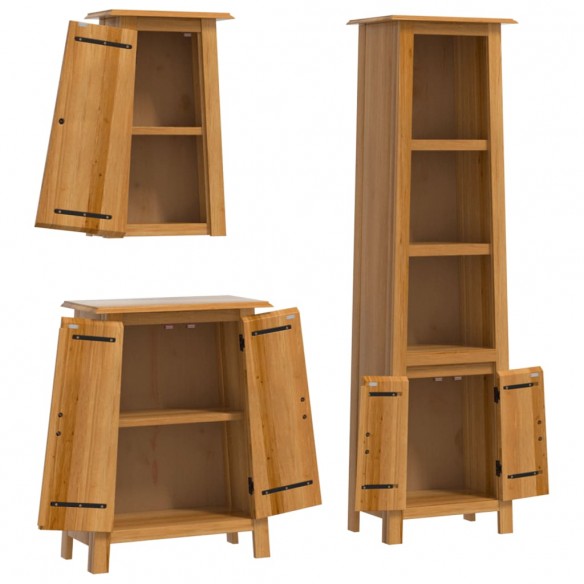 Ensemble de meubles de salle de bain 3 pcs bois de pin massif